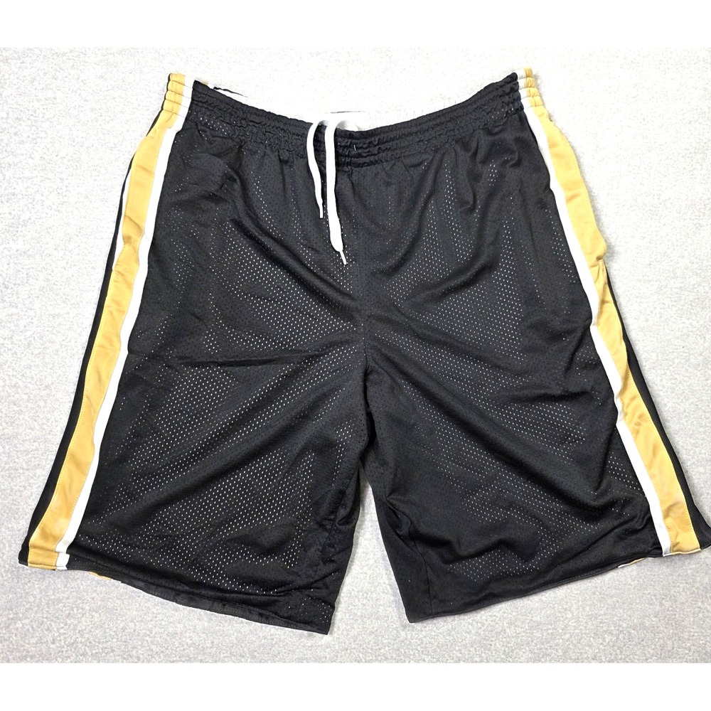 VTG Starter Reversible Basketball Shorts Mens S Blue Gold Mesh Y2K Shiny Dazzle